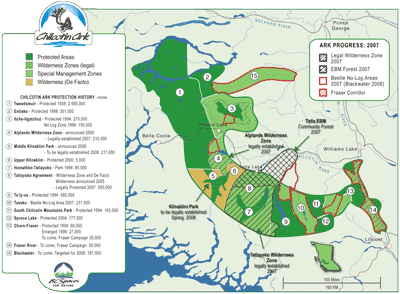 the Chilcotin Ark Protection Progress map