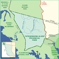 Tatshenshini Wild Campaign small location map