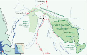 Map of the Spatsizi Plateau Wilderness Provincial Park